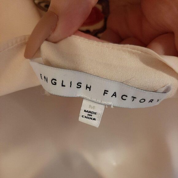 English Factory Cream Floral Dress sz M - Picture 4 of 6